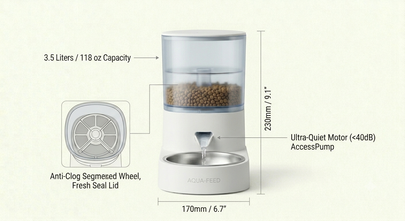 AQUA-FEED™ Smart Pet Feeder – Healthy Meals, Scheduled by App